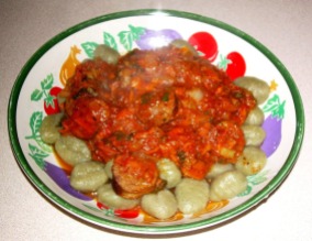 Gnocchi with Italian Sausage in Tomato Sauce