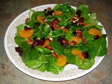 Spinach Mandarin Cranberry Pecan Salad